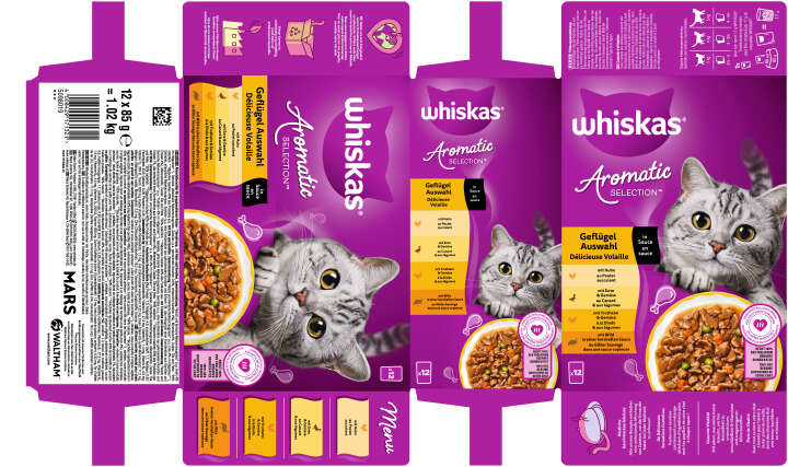 whiskas Katzen-Nassfutter Aromatic Selection Geflügel Auswahl in Sauce Megapack
